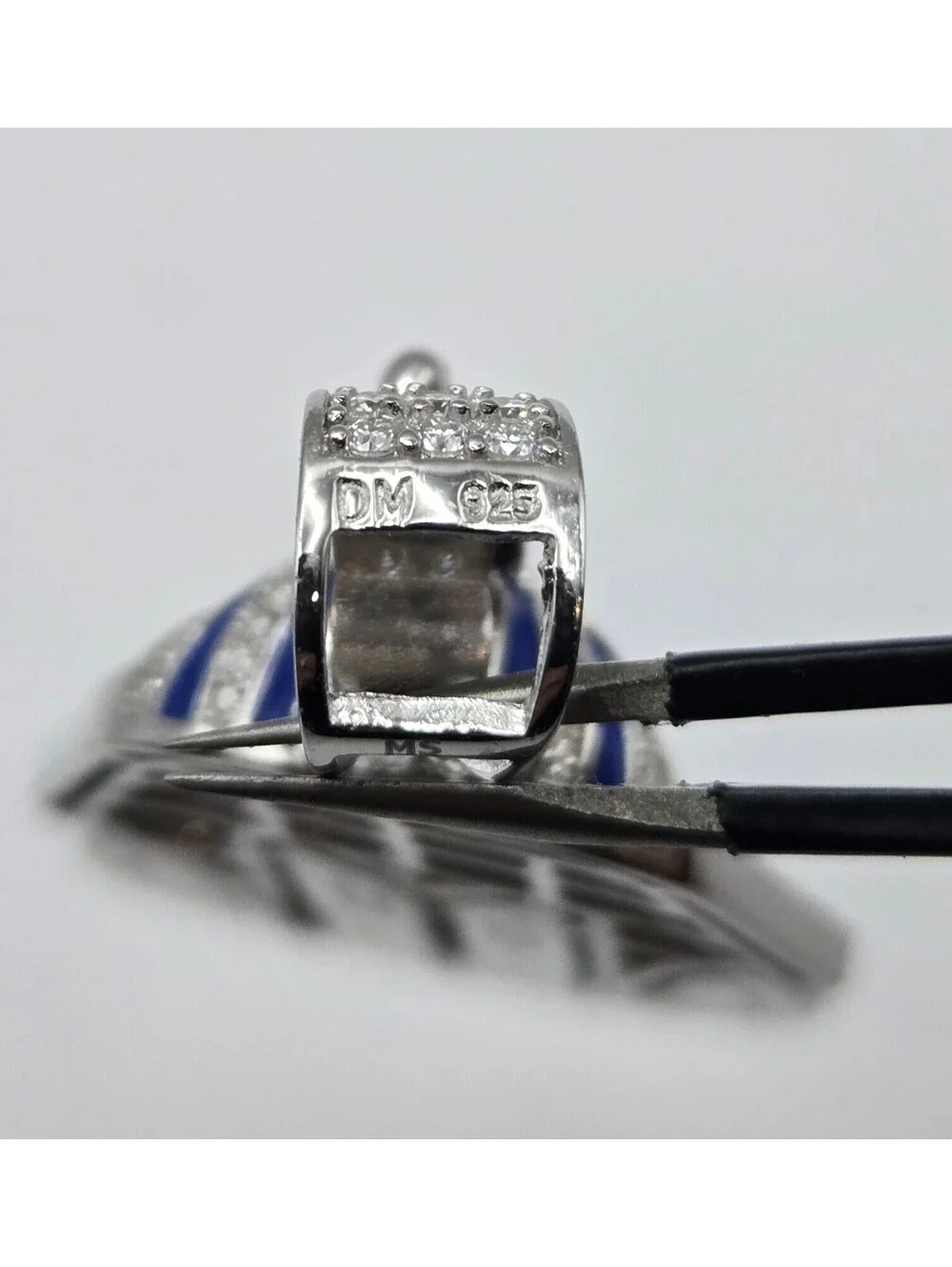 NEW 925 Sterling Silver VVS1 3.0ctw MOISSANITE Egyptian Pharaoh Pendant Enamel